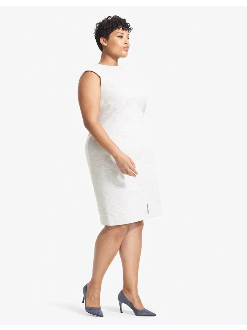 M.M. LaFleur Katie Twill Ponte Sheath Dress in Heather Gray Size 24 NWT